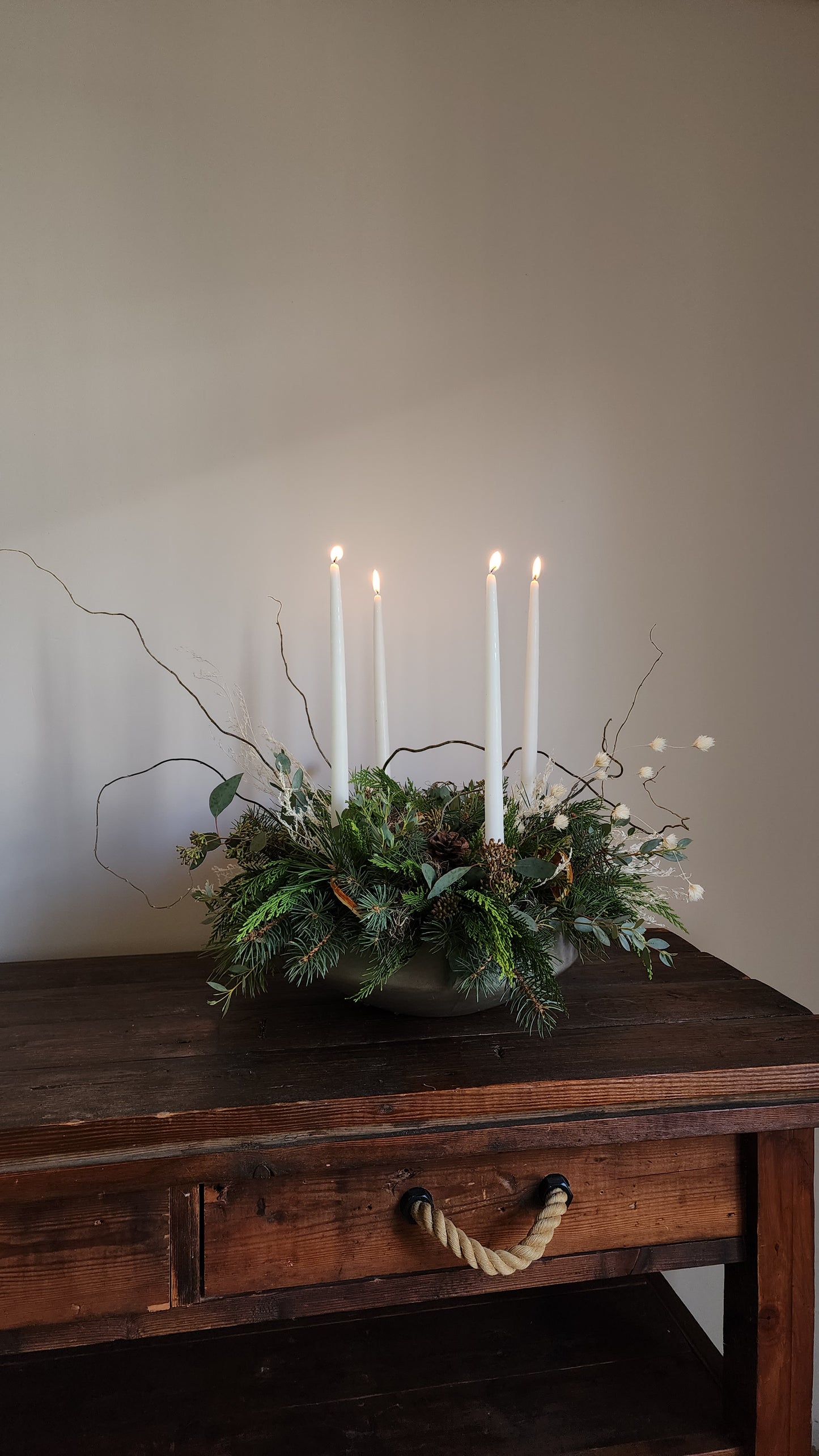 Holiday Candle Bowl Centerpiece