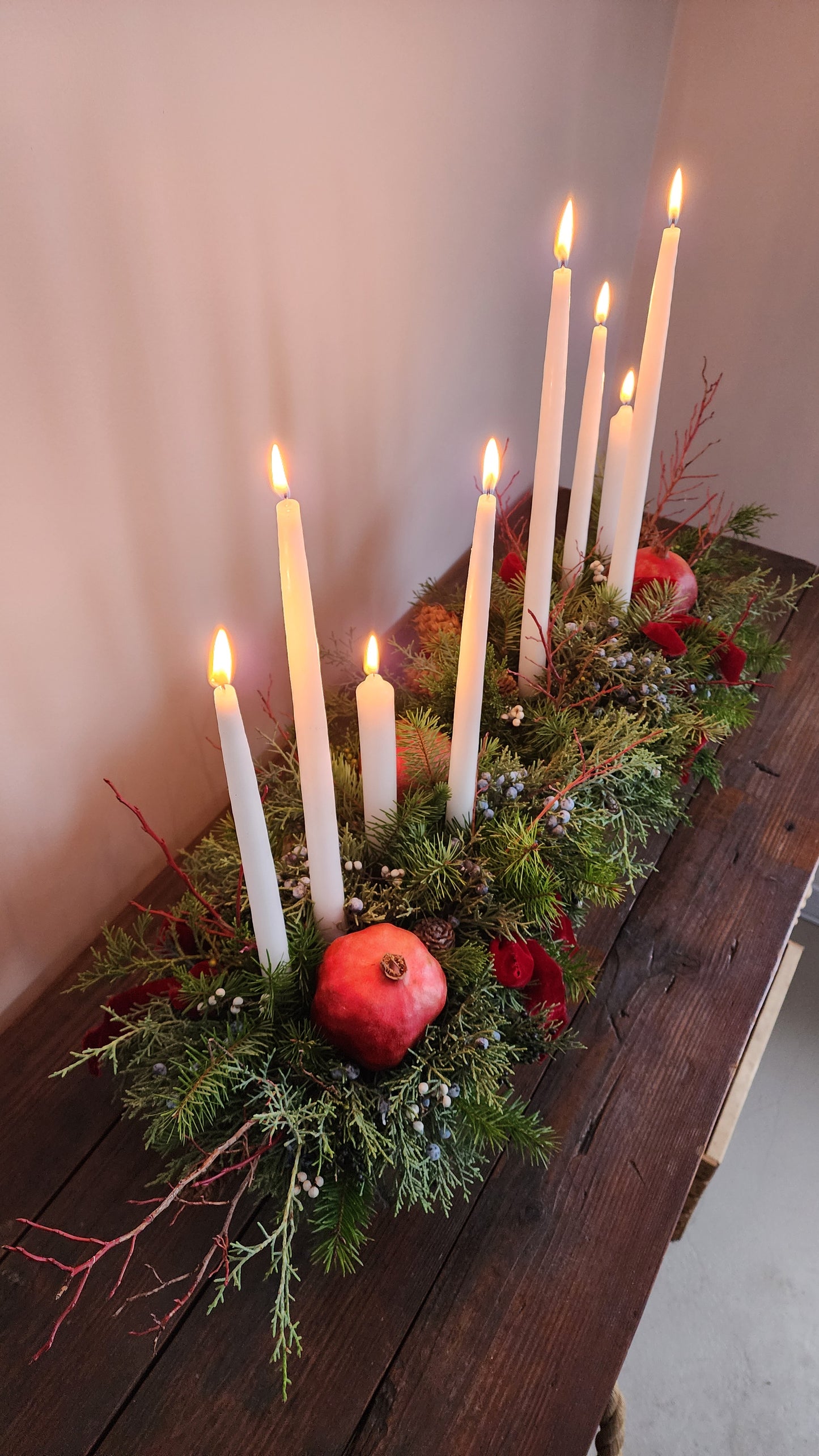 Holiday Candle Centerpiece | Elongated