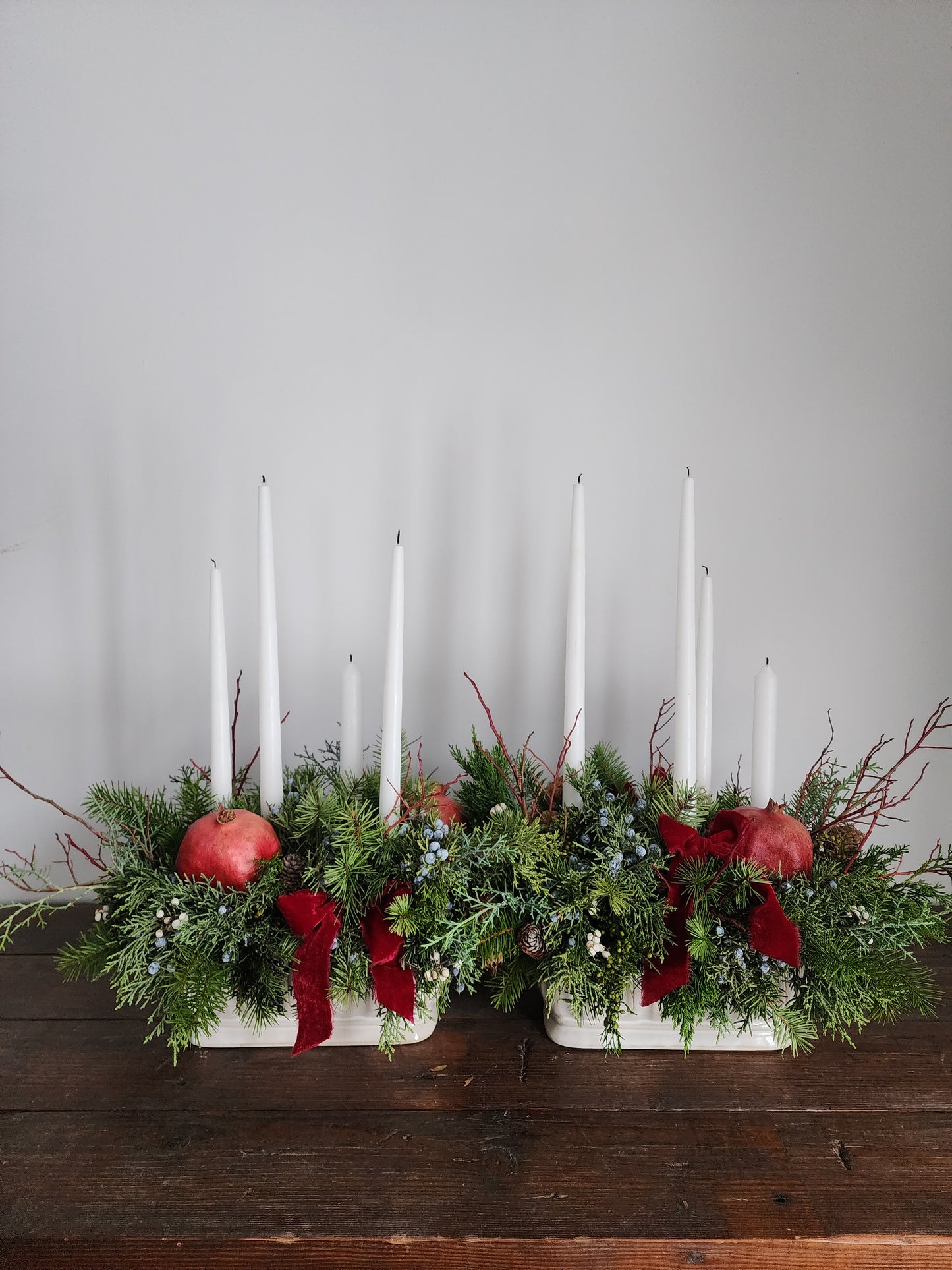 Holiday Candle Centerpiece | Elongated