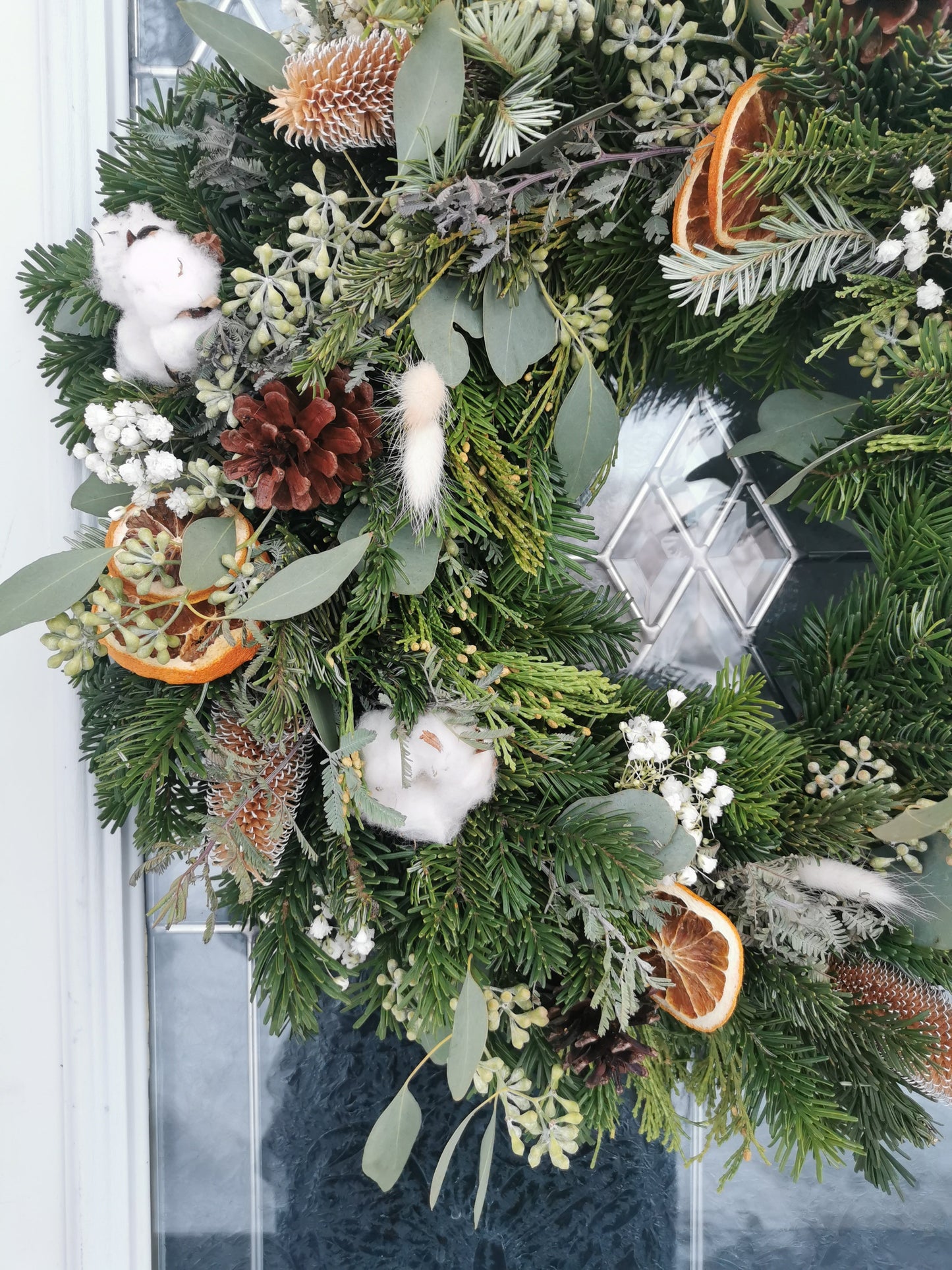 Sample of Christmas wreath that can be created in our workshop.