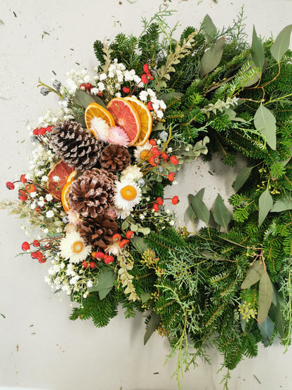 Previous workshop attendee created wreath.